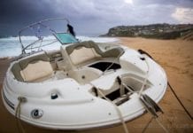 BOAT WASHED UP ON MEREWETHER BEACH