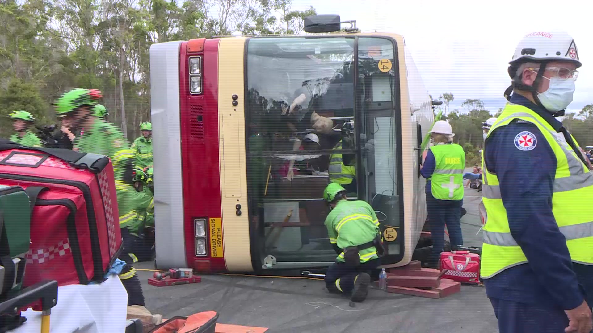 Mass casualty bus crash simulation allows emergency services to