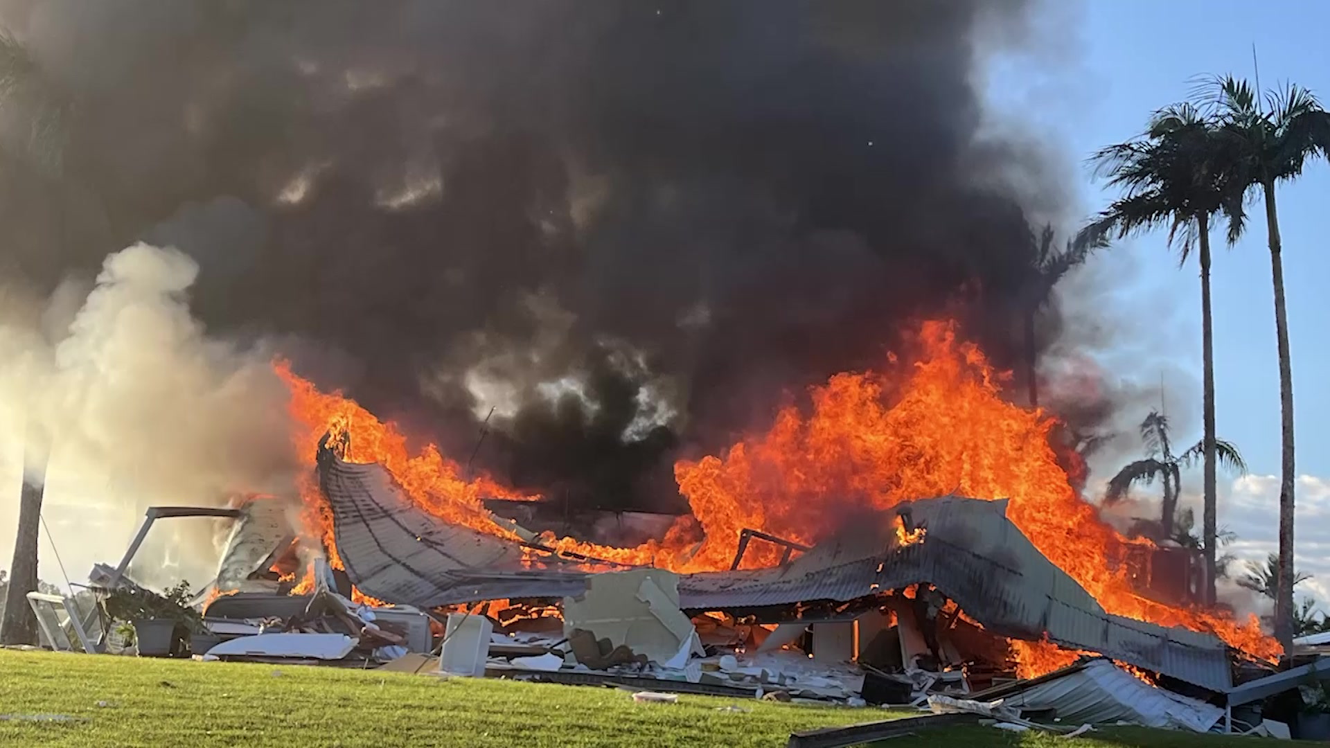 Elderly couple in hospital after fire destroyed their retirement home ...